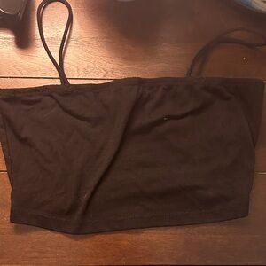 Black Strapless Crop Top